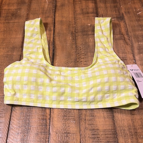 NWT Roxy Women’s Lime Green Swim Top SZ Medium - Picture 4 of 9